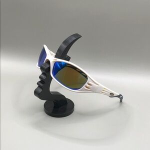AOS + S Safety Fuel Wrap Cream Vented Mirror Safety Z87 Sunglasses Blue Lens